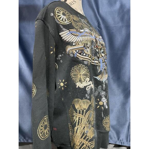 AMAZING RUTHLESS ART SWEATER!!! CRAZY DETAIL Very‎ Well Done Size L - Picture 3 of 7